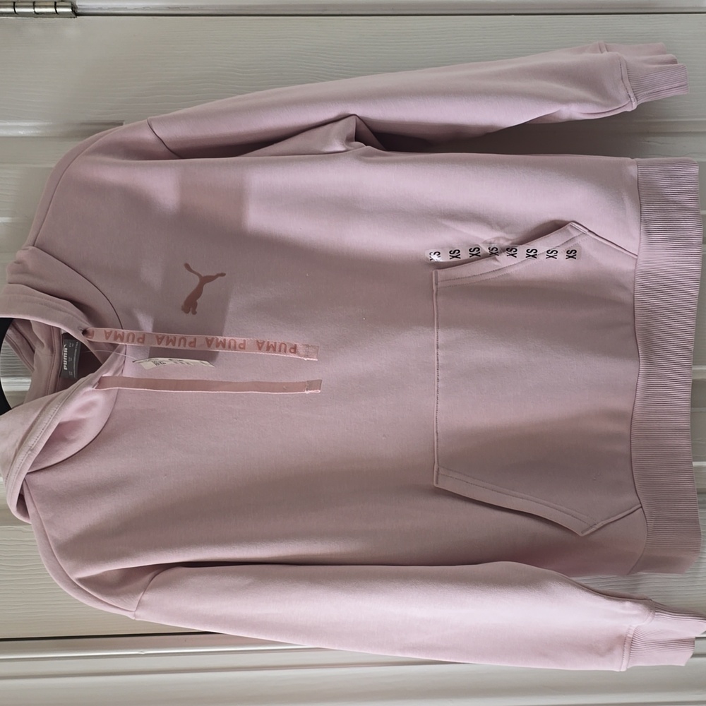 PUMA BRAND SIGNATURE WOMEN'S PINK PULLOVER HOODIE SIZE XS